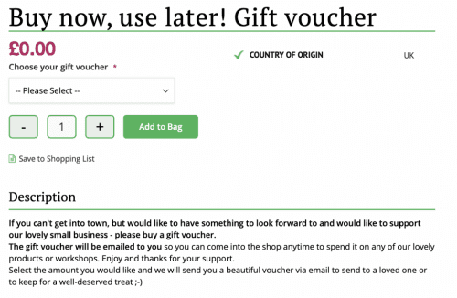 Gift voucher example